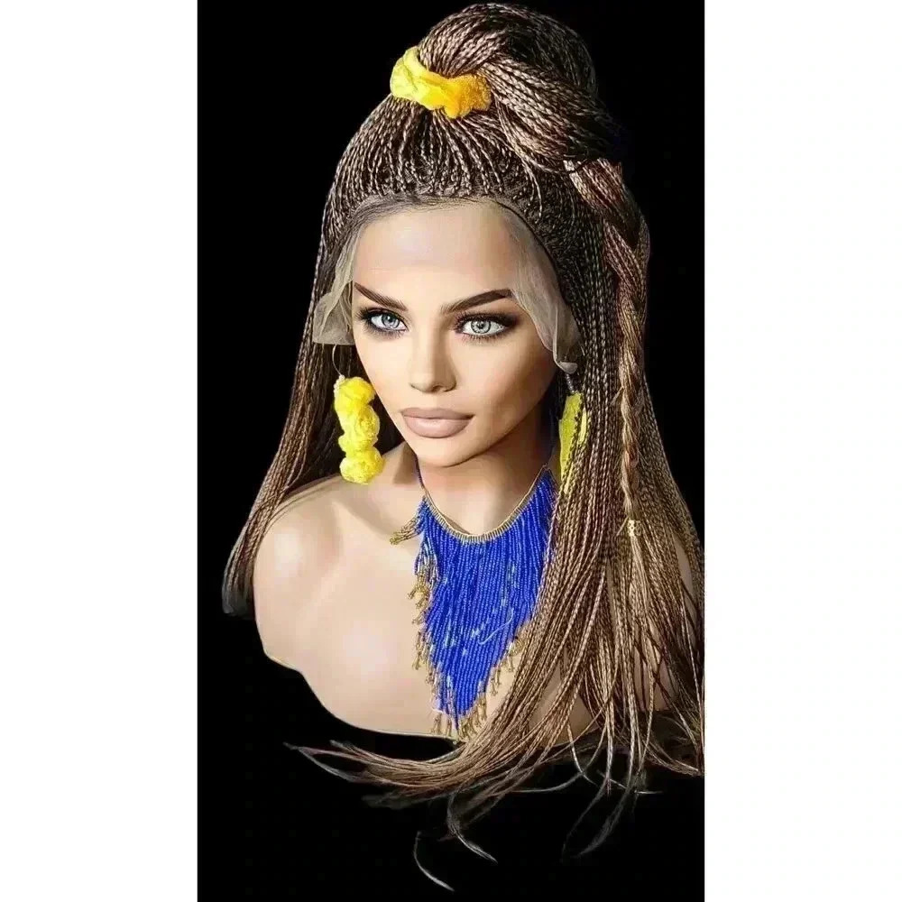 Premium Hand-Braided Wig Full Lace Wig Color #30 micro million braids - Picture 11 of 15